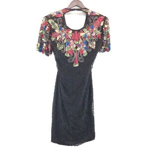 Vintage Silky Nites By Cherish Beaded Sequin Dress